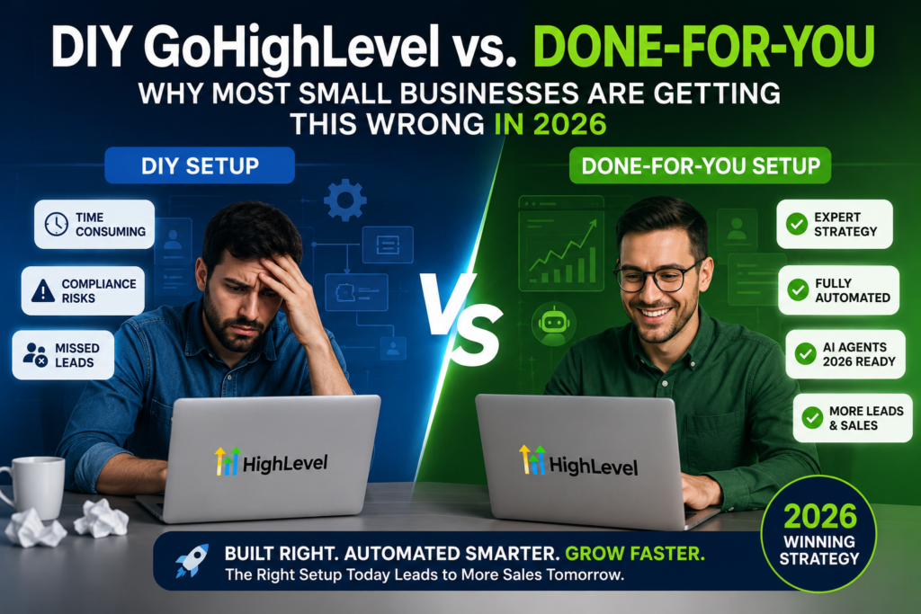 DIY GoHighLevel vs Done-For-You Setup 2026 | Which Wins?